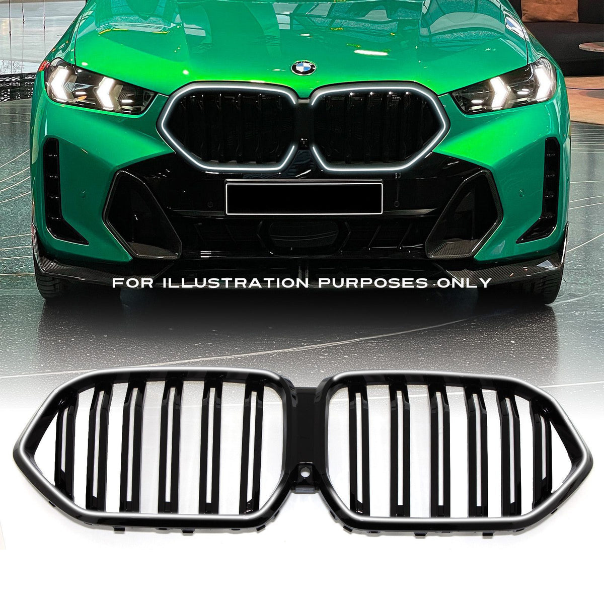 Gloss Black LED Front Grille for BMW X6 G06 LCI 2024+