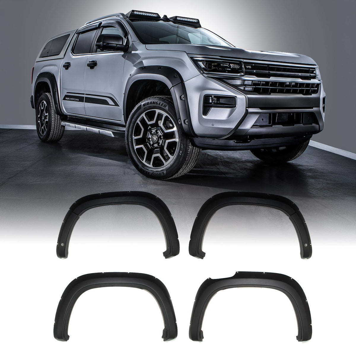 Bolt On Look Matte Black Wheel Arches for VW Amarok MK2 2023+