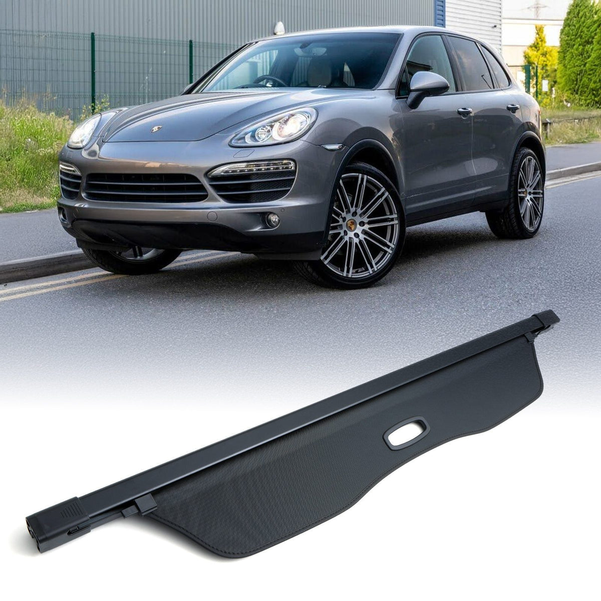 Black Retractable Roller Parcel Shelf for Porsche Cayenne MK1 03-10