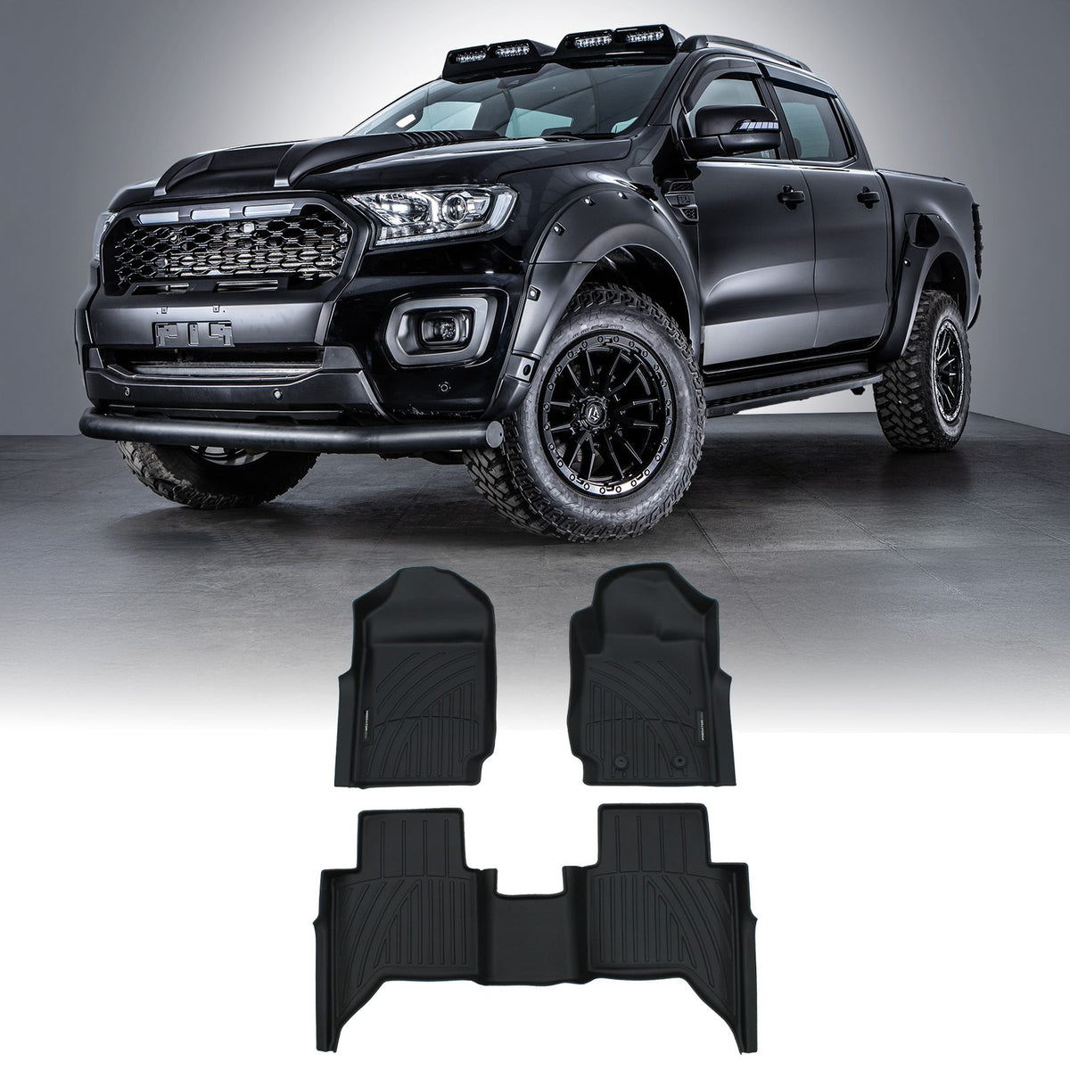 Rubber Floor Mats for Ford Ranger T7 T8 Automatic 15-22