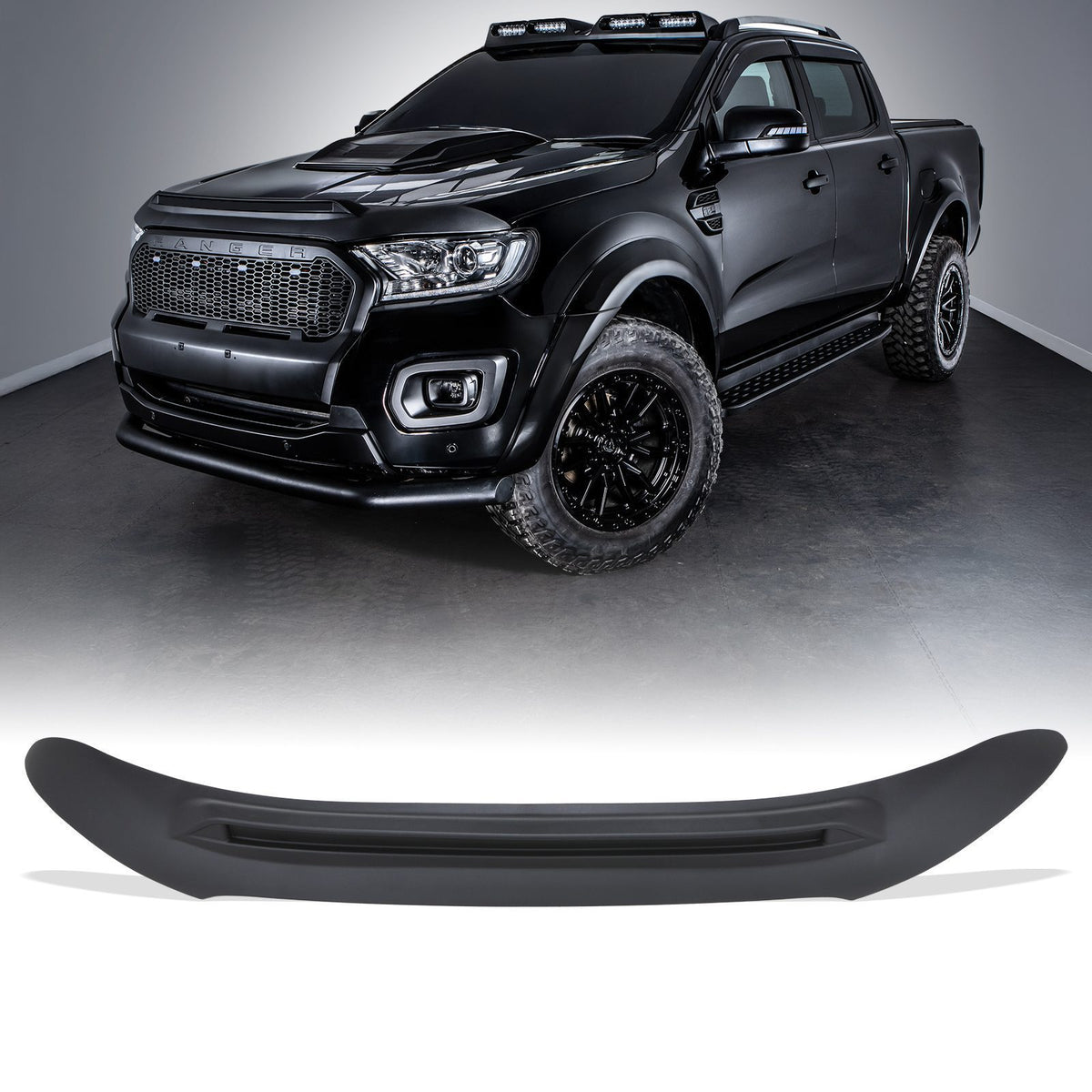 Smoked Black Bonnet Guard for Ford Ranger T7 T8 2015-2022