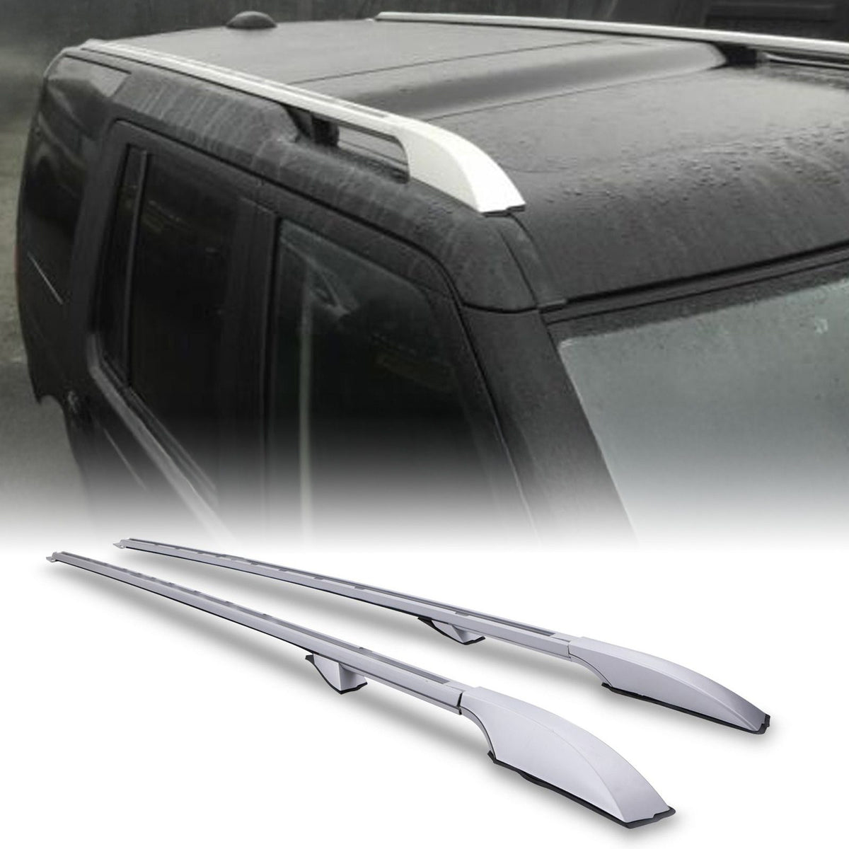 Full Length Silver Extended Roof Rails for Land Rover Discovery 3 / 4 L319 05-16