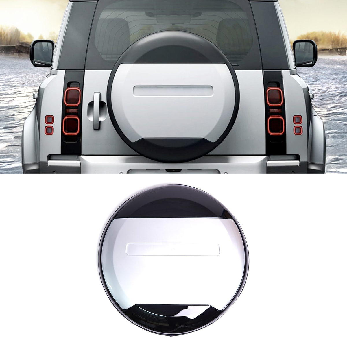 Silver Spare Wheel Cover for Land Rover Defender L663 2020+