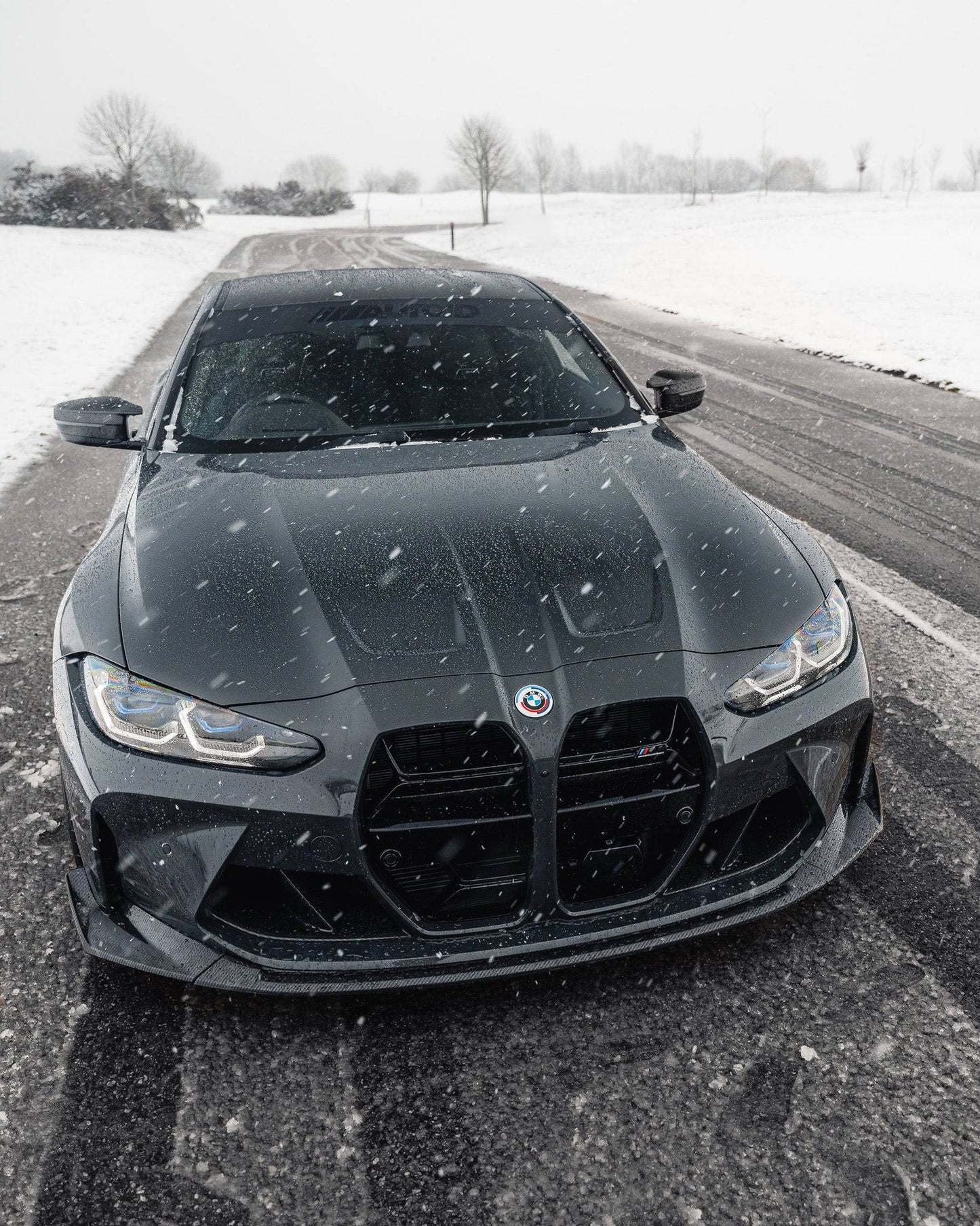 BMW G80 M3 & G82 G83 M4 ABS Plastic Gloss Black CSL Style Front Kidney Grilles with ACC Fitment (2021+)