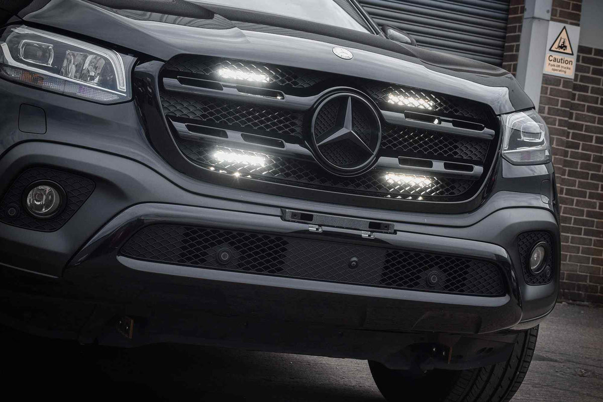Stealth LED Mercedes X Class 2017-2020 Quad 6" Luminous LED Integration Grille Kit - 11,520 Lumens