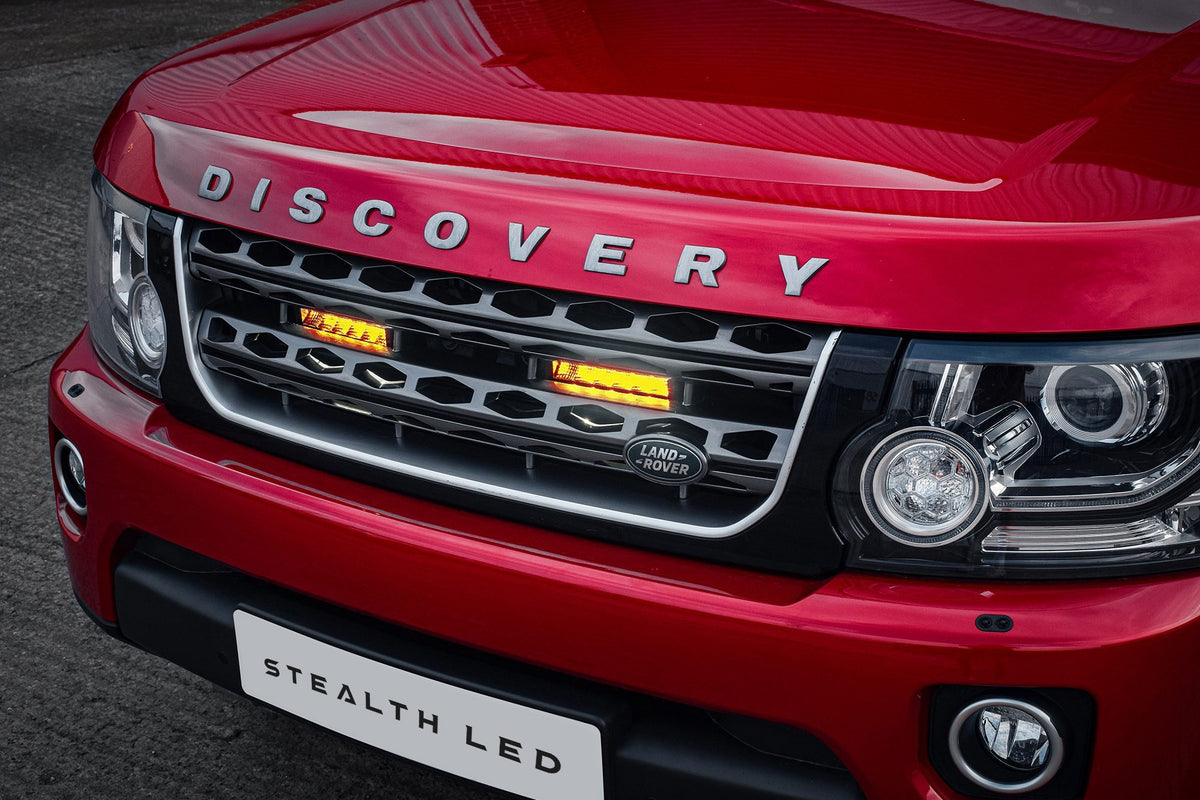 Stealth LED Land Rover Discovery 4.5 2013-2016 Twin 6" Flashing Luminous LED Integration Grille Kit - 5,760 Lumens