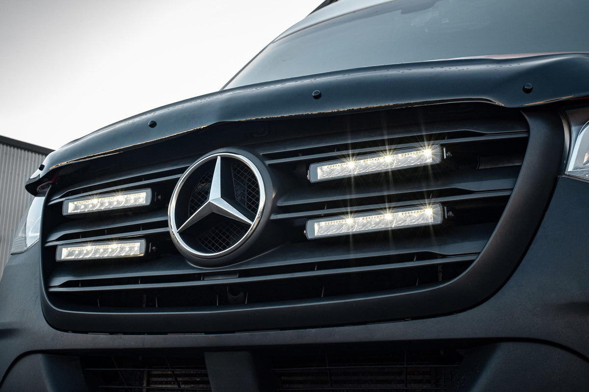 Stealth LED Mercedes Sprinter 2019+ Quad 10" Luminous LED Integration Grille Kit - 15,120 Lumens