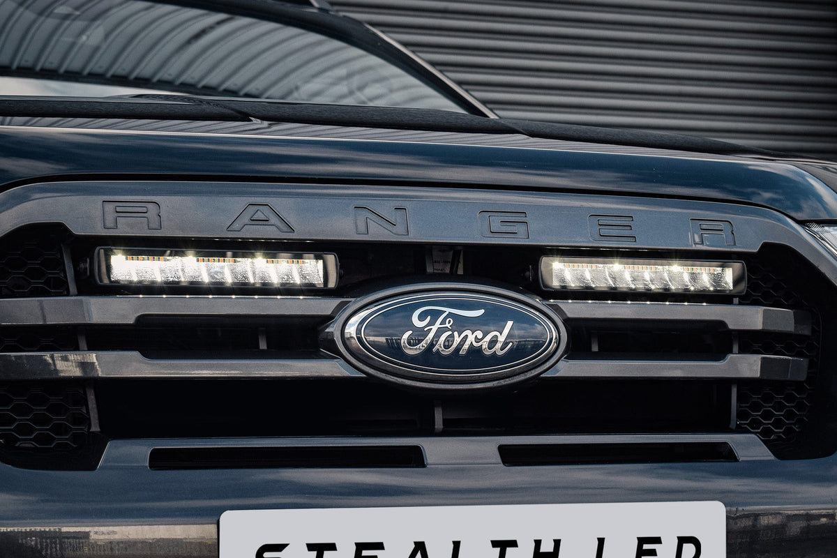 Stealth LED Ford Ranger T8 2018-2022 Twin 10" Luminous LED Integration Grille Kit - 7,560 Lumens