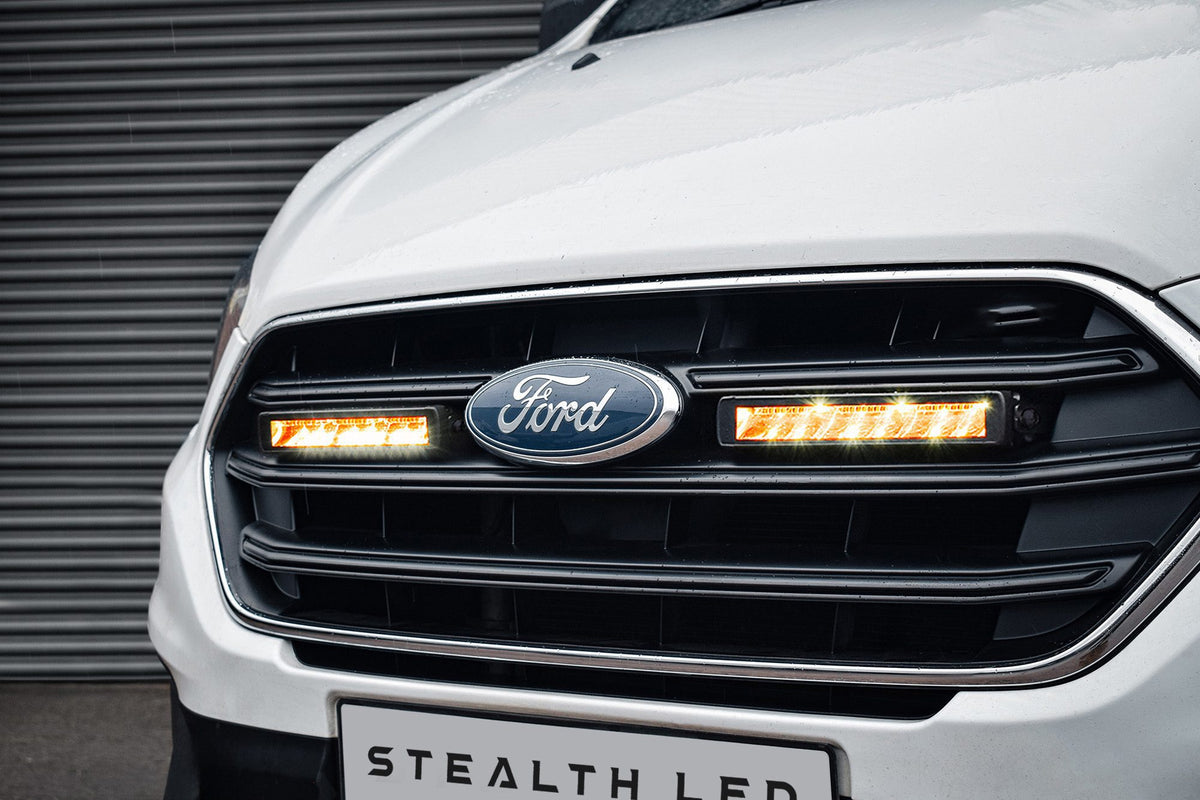 Stealth LED Ford Transit Custom 2019-2023 Twin 10" Flashing Luminous LED Integration Grille Kit - 7,560 Lumens
