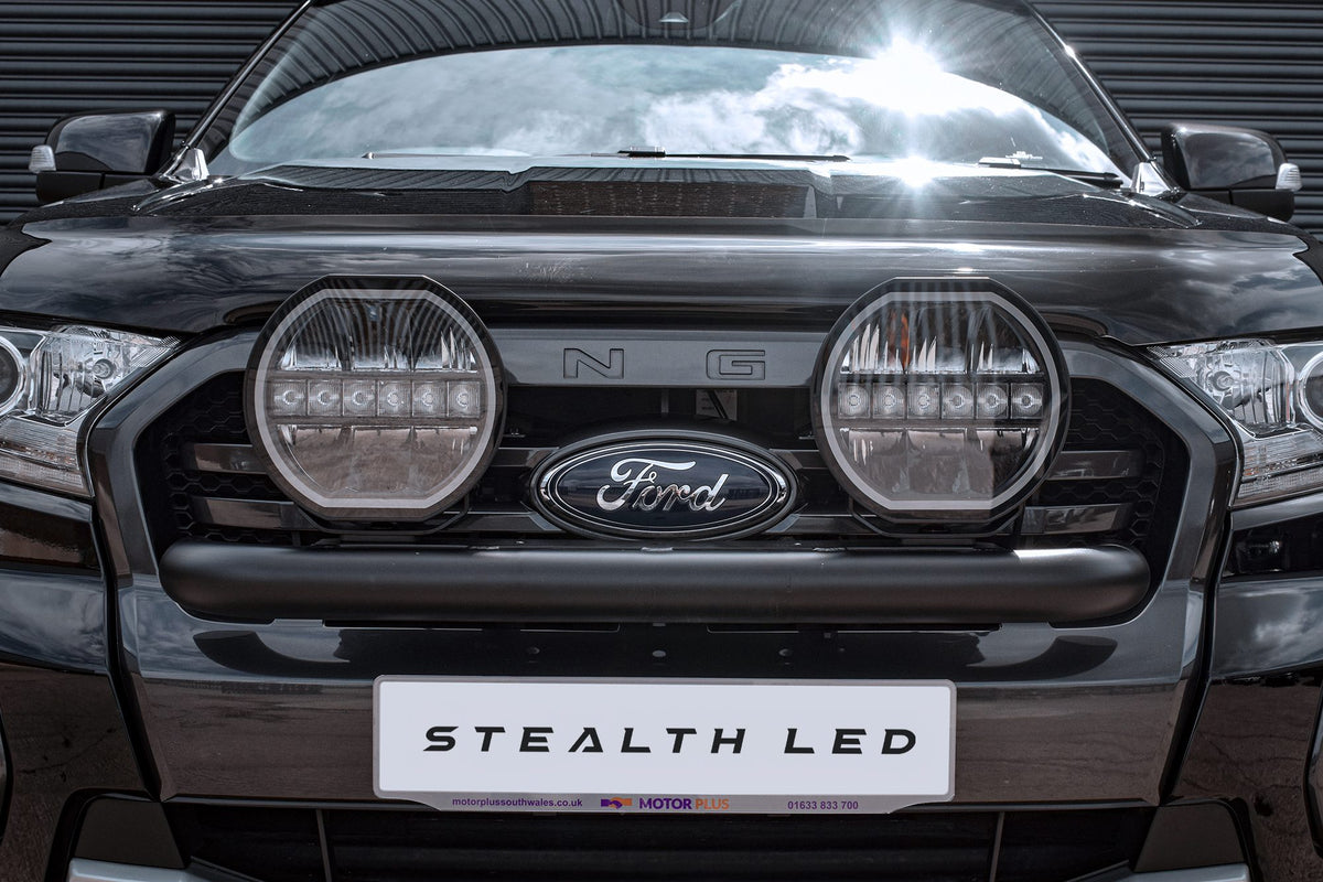 Stealth LED Ford Ranger T8 2018-2022 Twin 9" Luminous LED Spot Light Kit - 15,874 Lumens