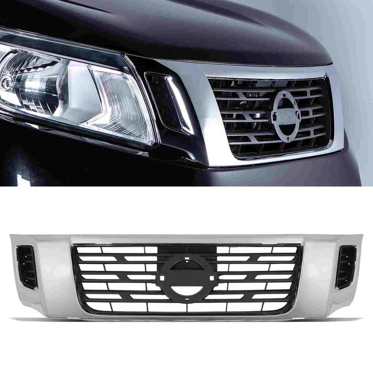 Black / Chrome Grille for Nissan Navara D23 NP300 14-21