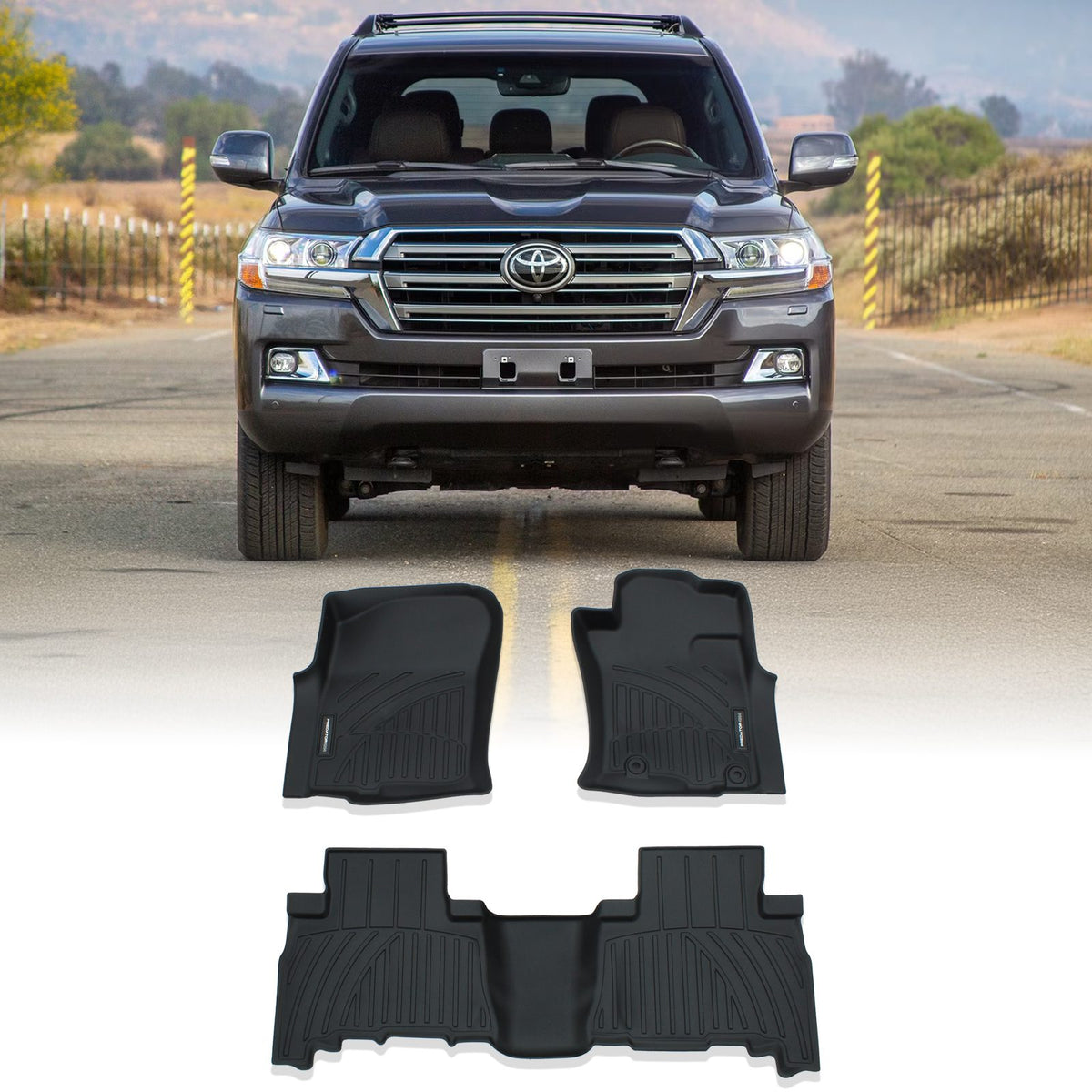 Black Rubber Floor Mats for Toyota Land Cruiser J200 09-21
