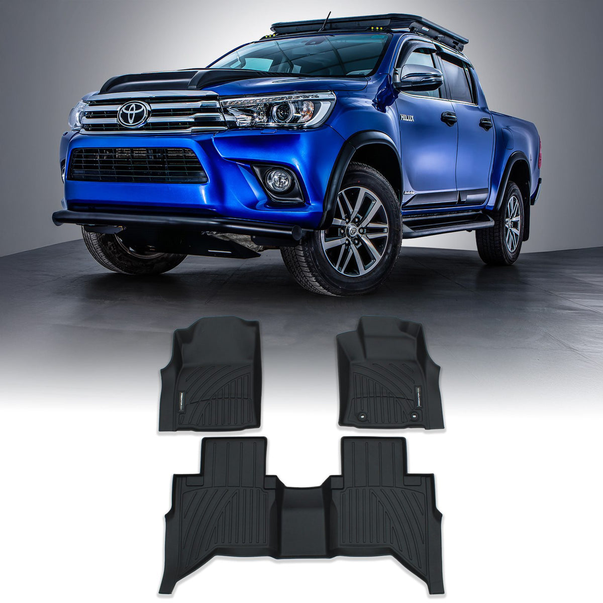 Rubber Floor Mats for Toyota Hilux Revo 4 Door Automatic 2015+
