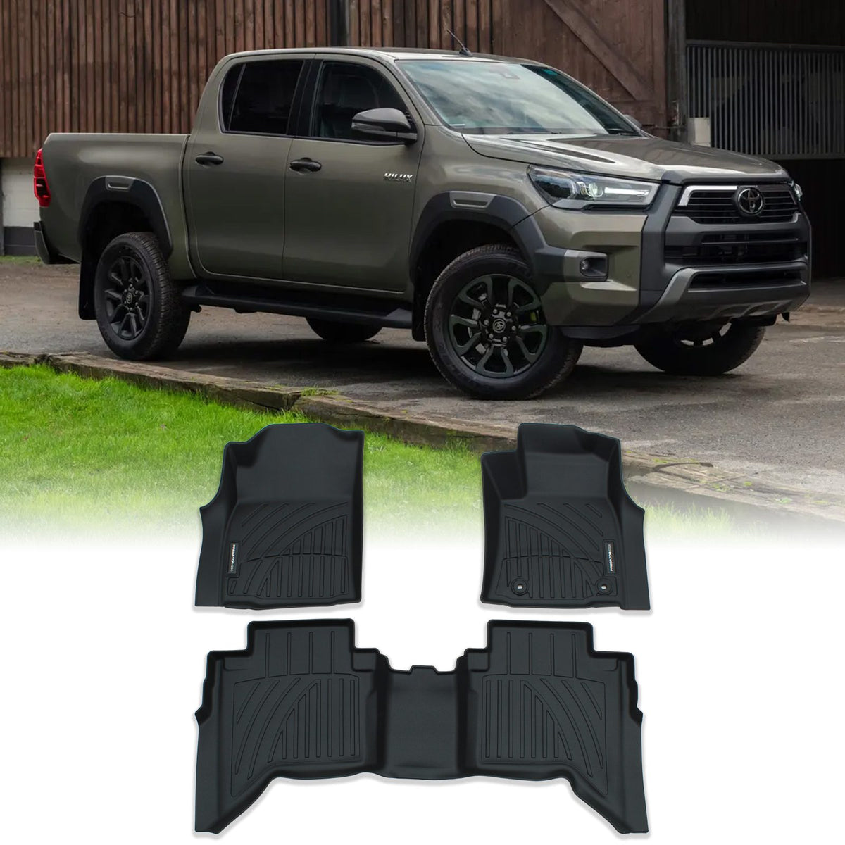 Rubber Floor Mats for Toyota Hilux MK9 Double Cab Automatic 2022+