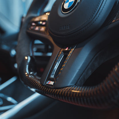 BMW Gxx CARBON FIBRE / ALCANTARA LED FLAT BOTTOM STEERING WHEEL