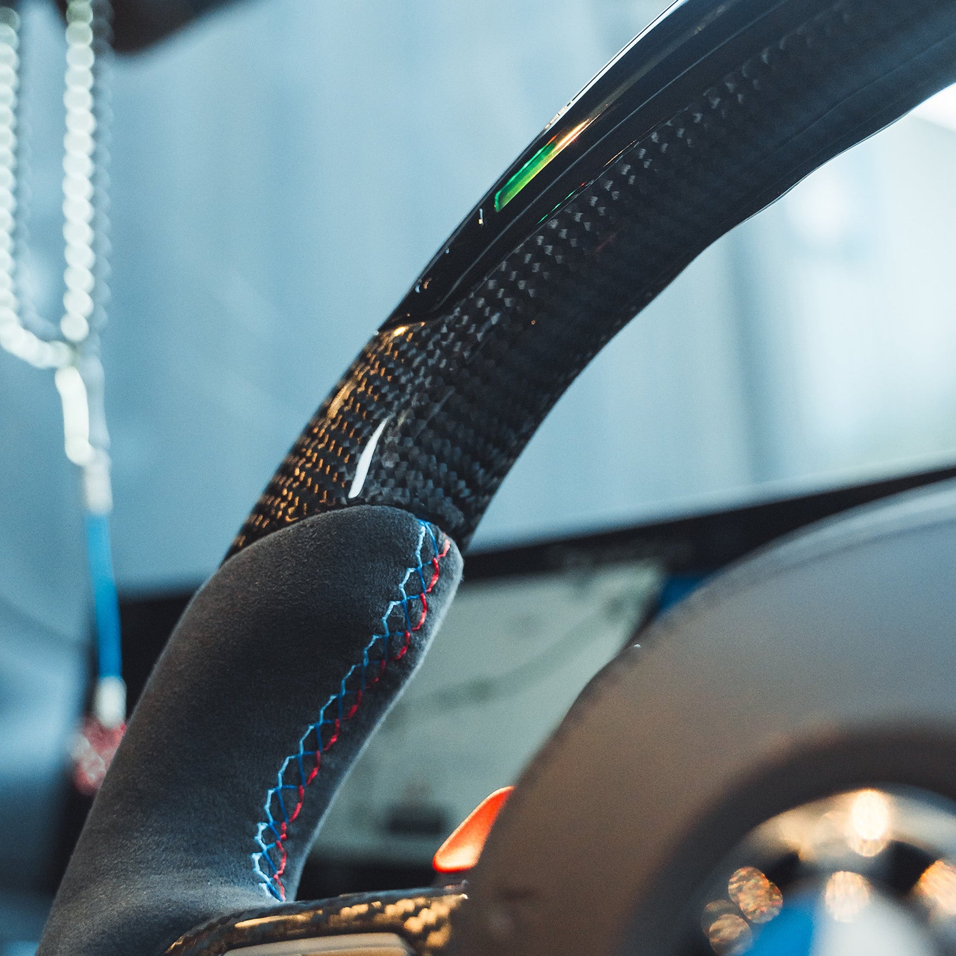 BMW Gxx CARBON FIBRE / ALCANTARA LED FLAT BOTTOM STEERING WHEEL