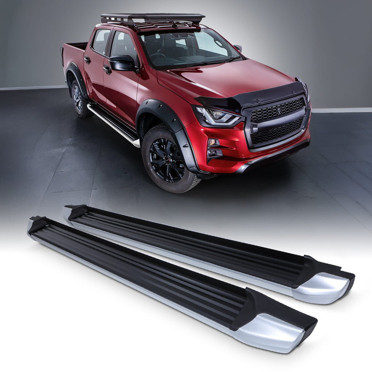 Black Side Steps for Isuzu D-Max RG 2021+