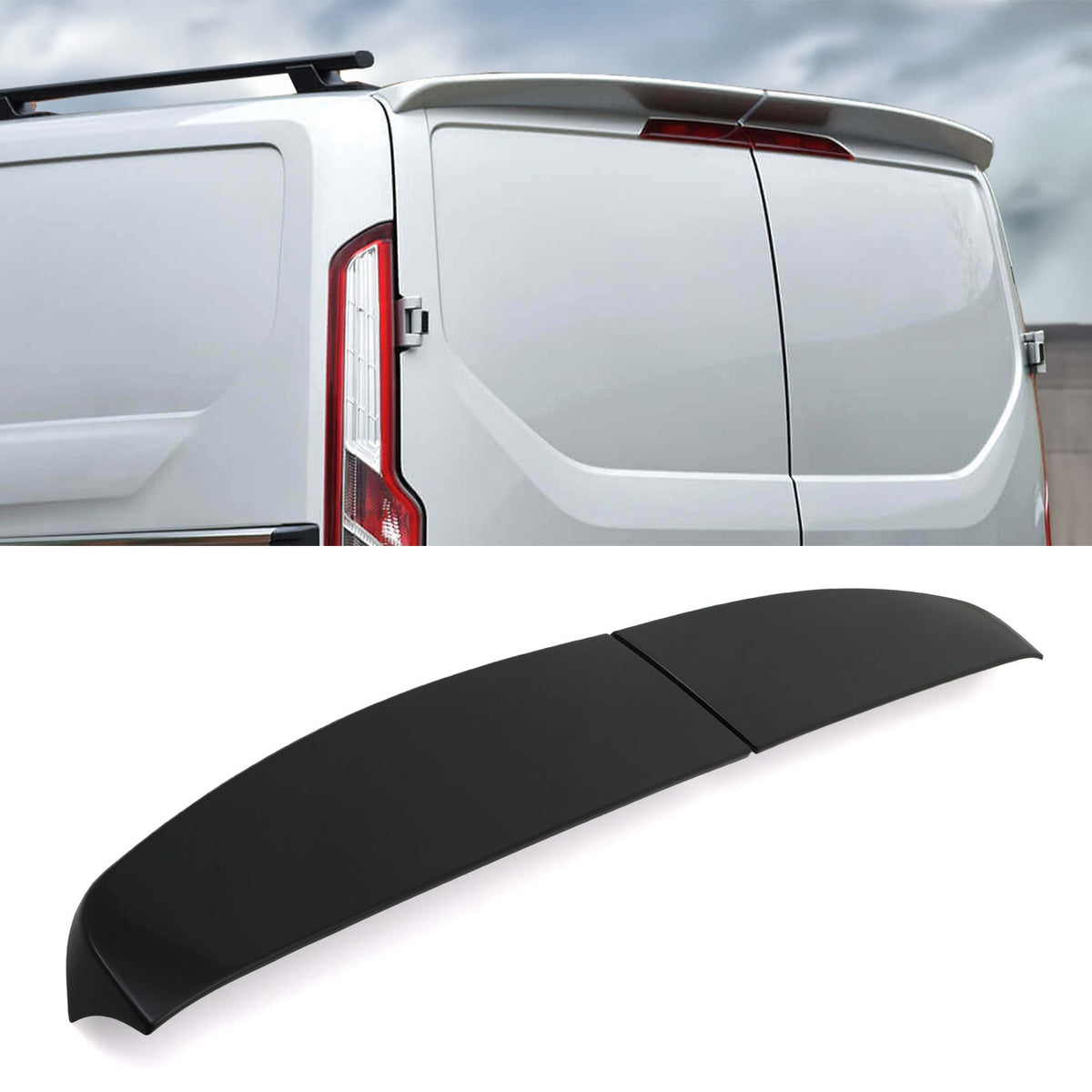 Gloss Black Rear Spoiler Barn Door Style for Ford Transit Custom 2012-2022