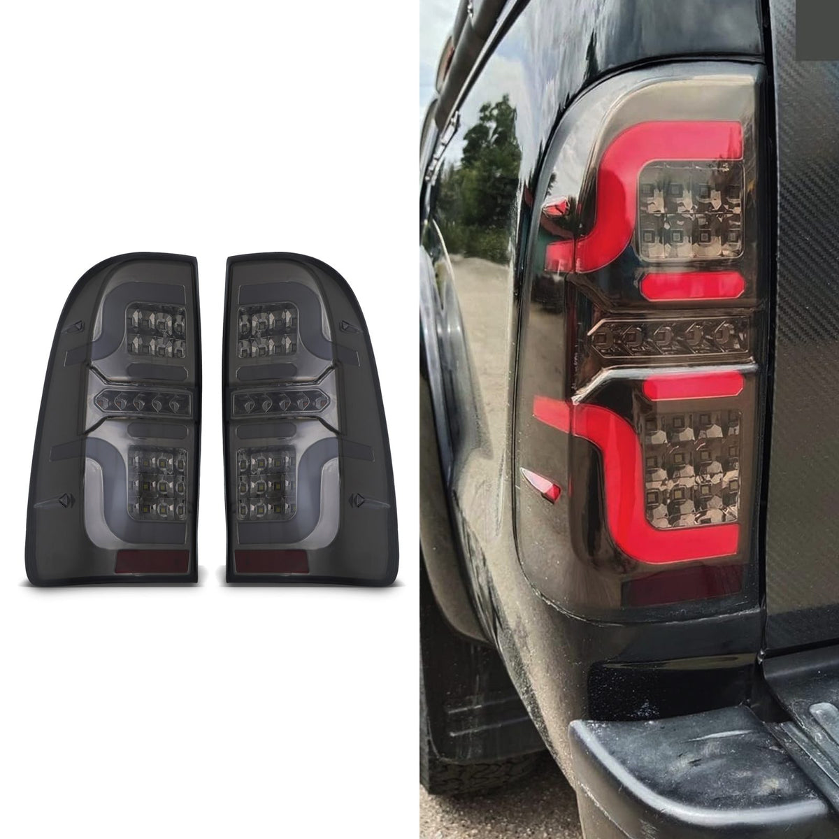 Smoked LED Rear Tail Lights for Toyota Hilux Vigo MK7 05-15