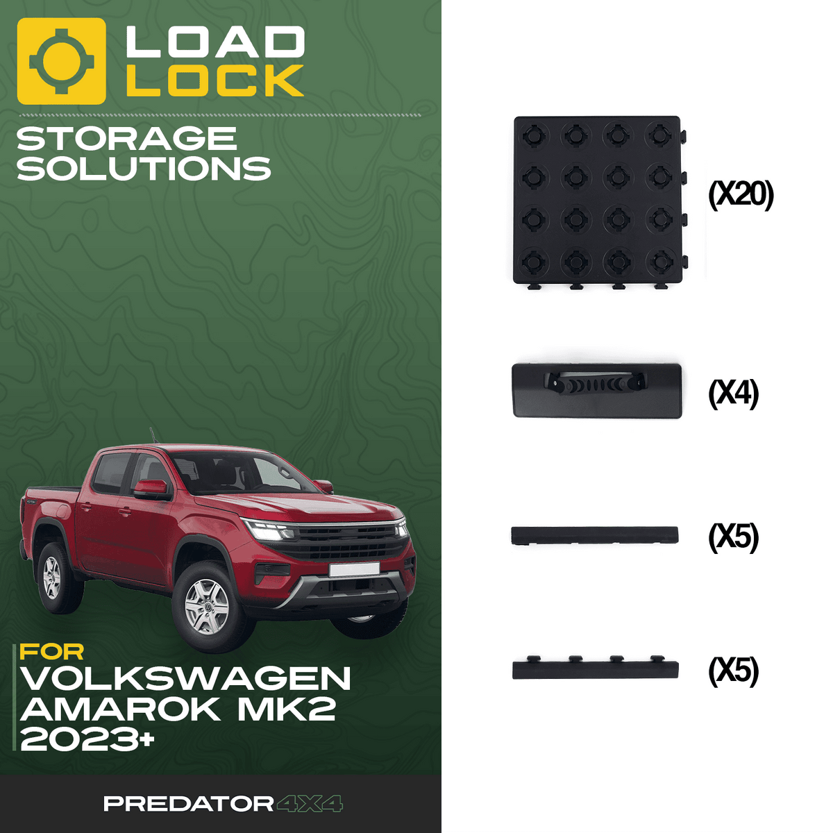 LoadLock Full Truck Bed Base Kit for Volkswagen Amarok MK2 2023+ - Base Kit