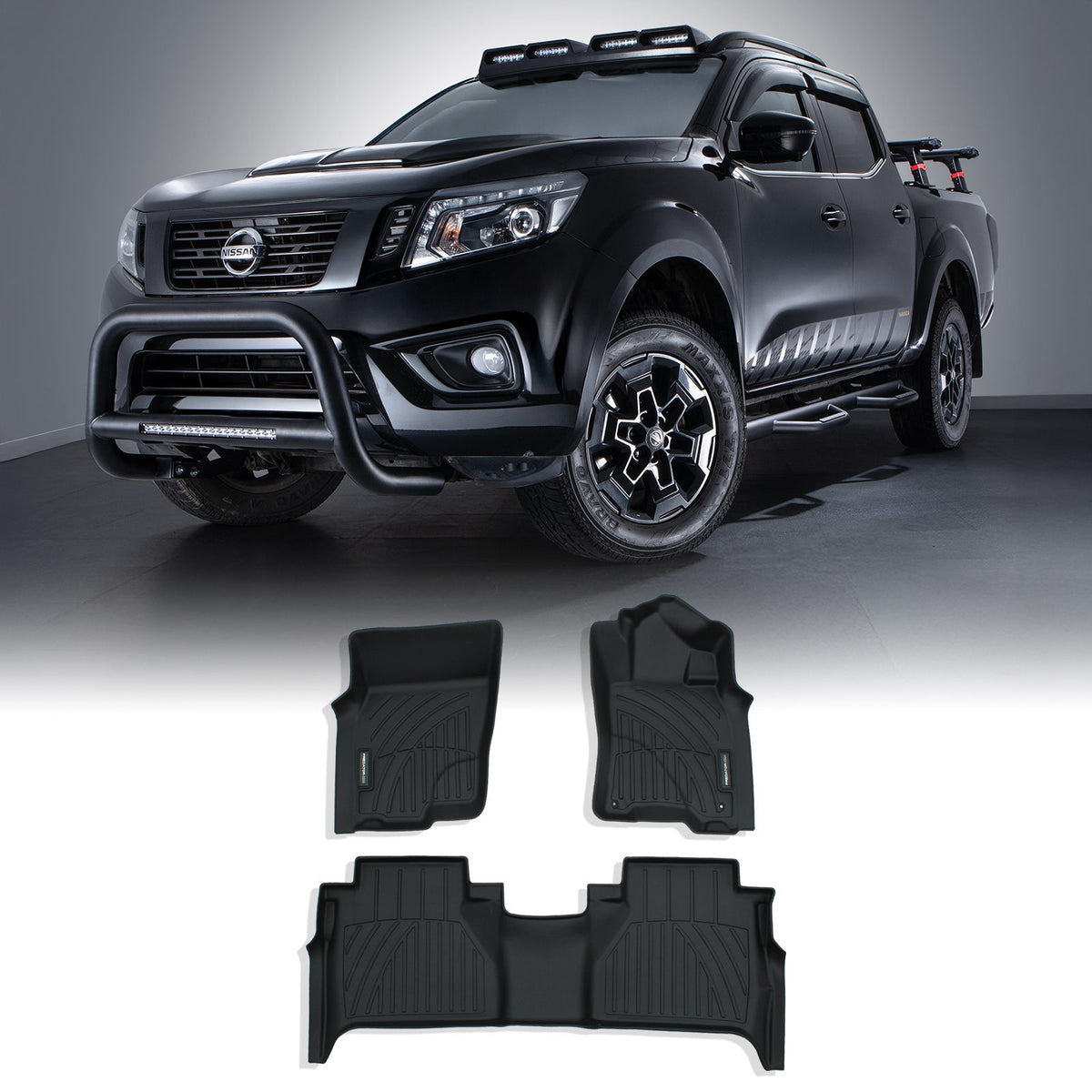 Rubber Floor Mats for Nissan Navara NP300 D23 Automatic 15-21