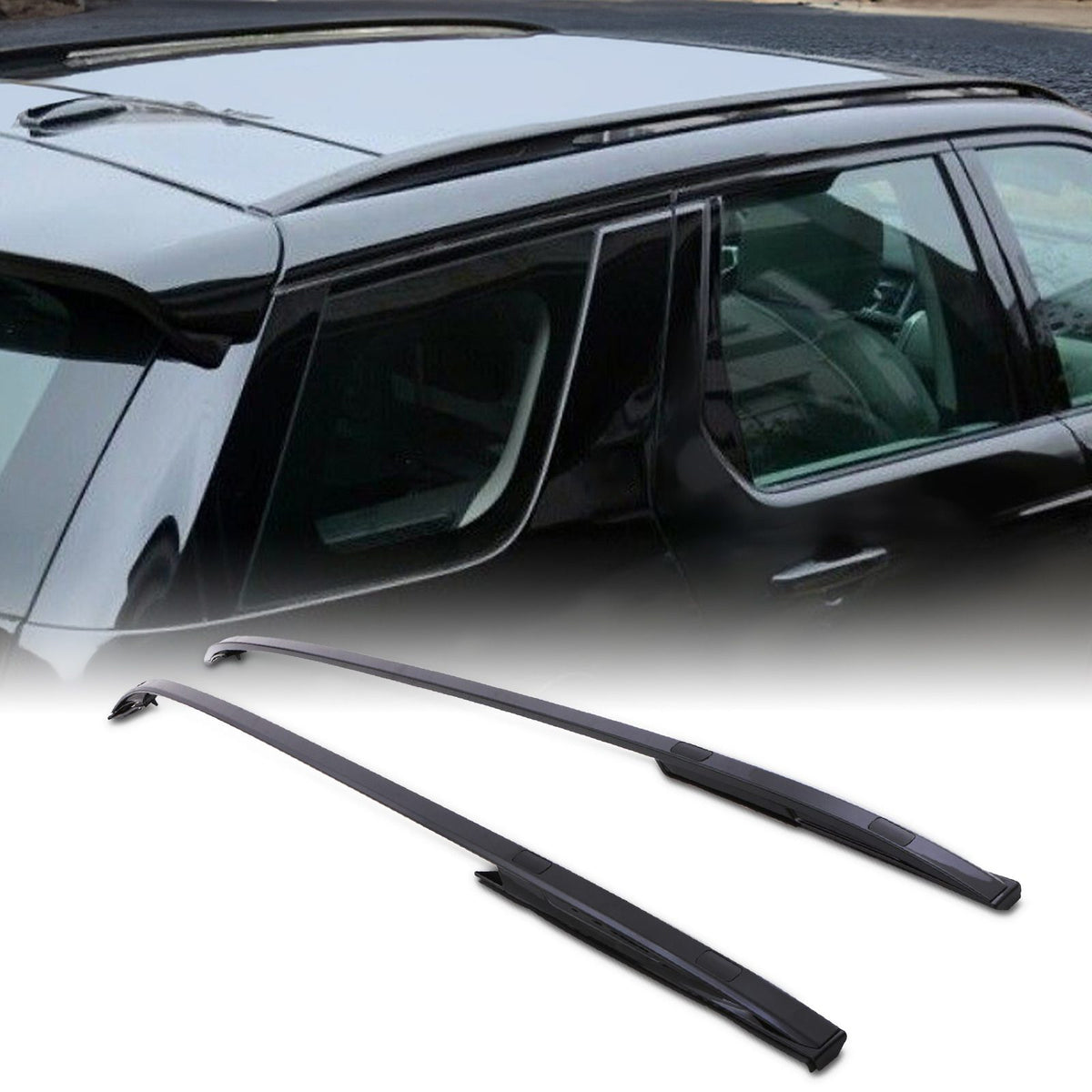 Full Length Black Roof Rails for Land Rover Discovery Sport L550 2014+