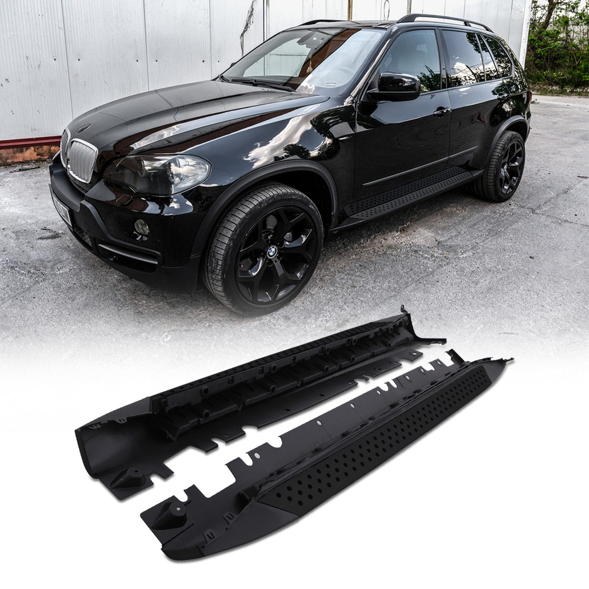 Black Side Steps for BMW X5 E70 07-13