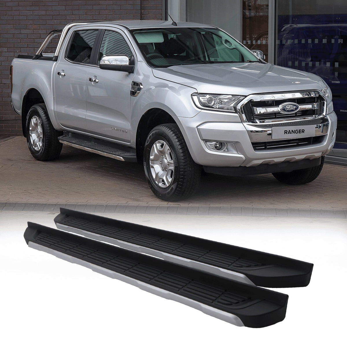 Aluminium Side Steps for Ford Ranger T6 12-14