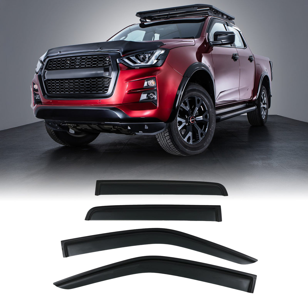 Black Wind Deflectors for Isuzu D Max 2021+