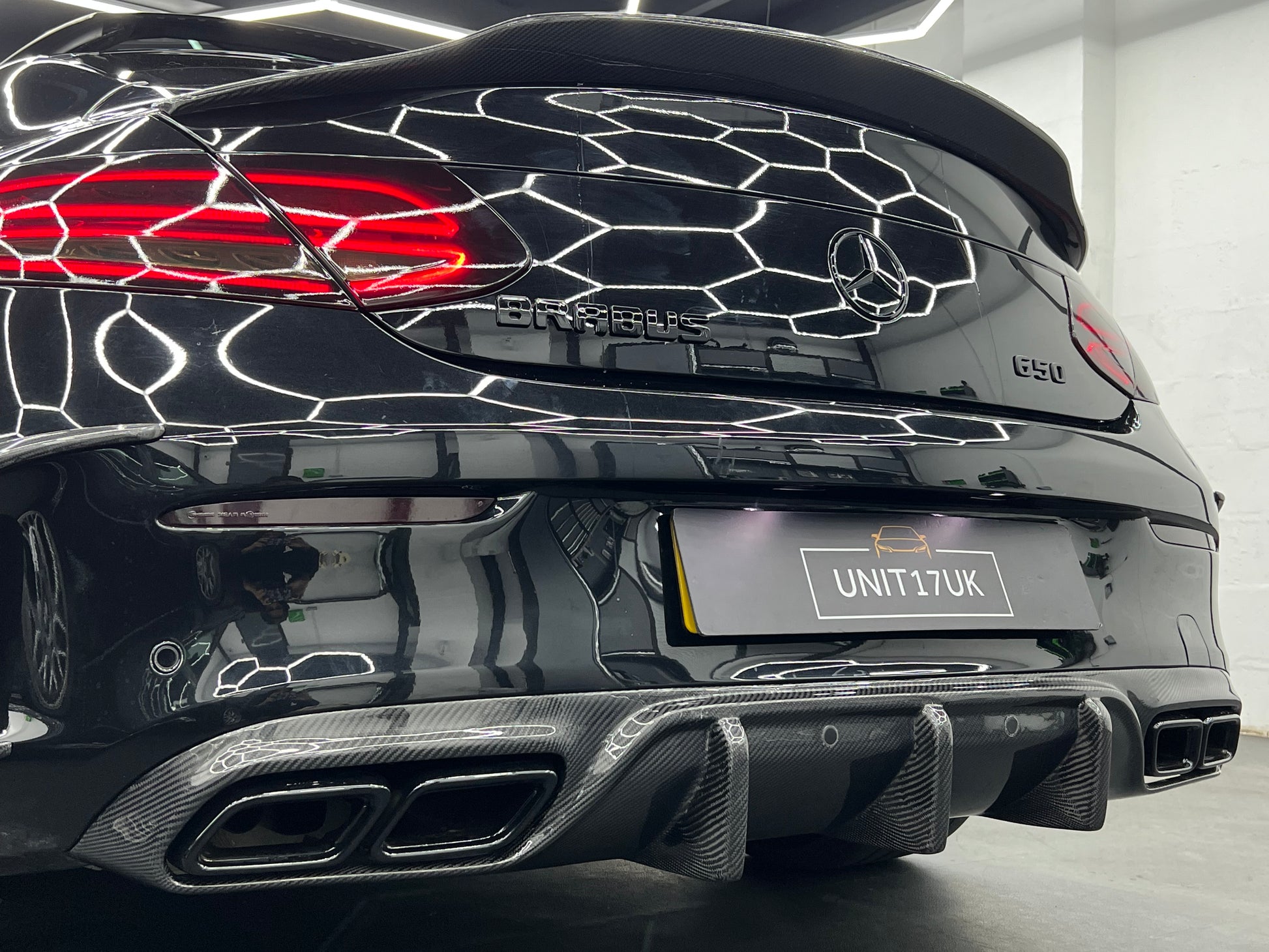 Mercedes C63 AMG Coupe C205 W205 2015-2021 Carbon Fibre Brabus Style Rear Diffuser
