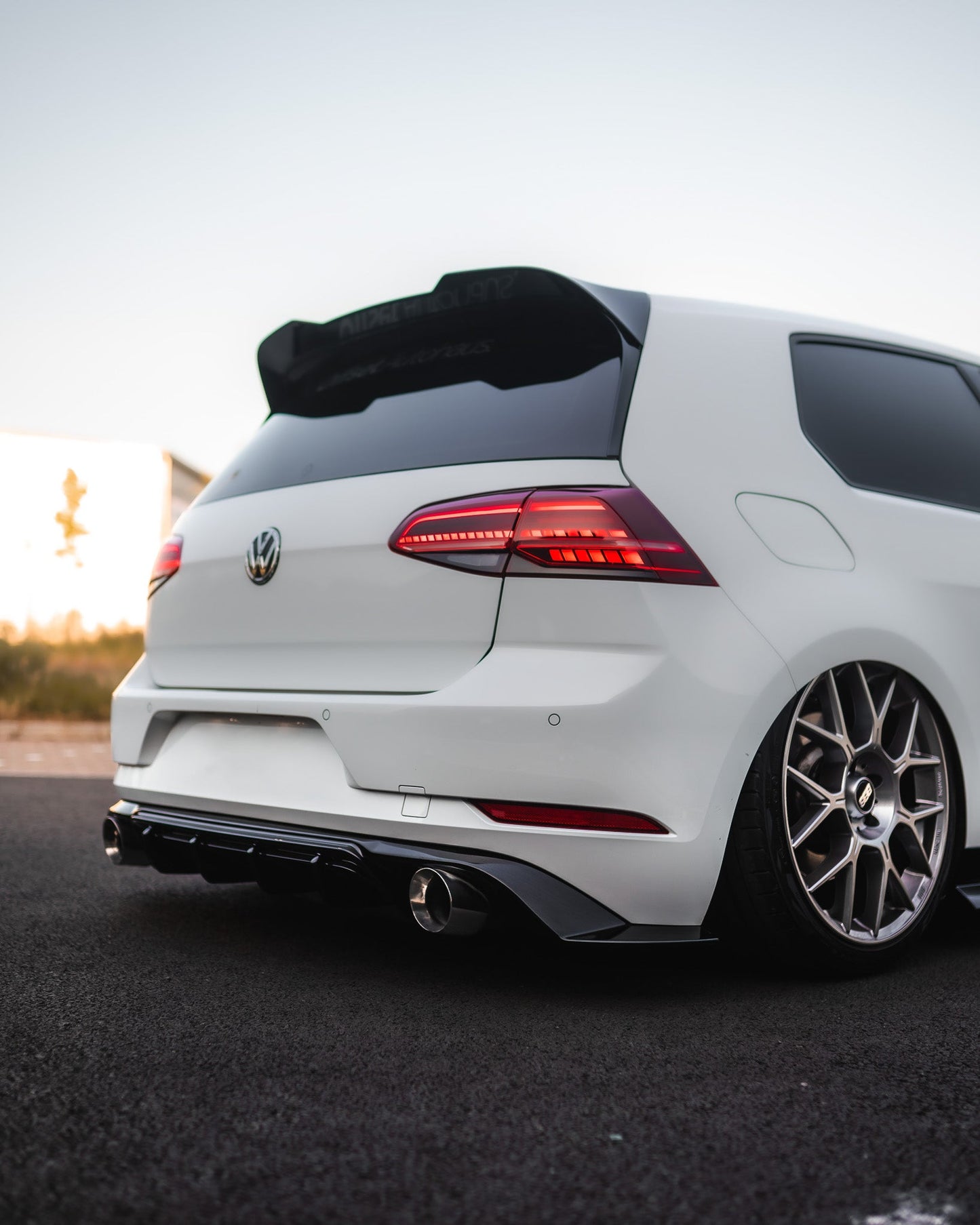 VW Golf GTI Mk7.5 EVO-1 Gloss Black Rear Diffuser by ZAERO (2017-2020)
