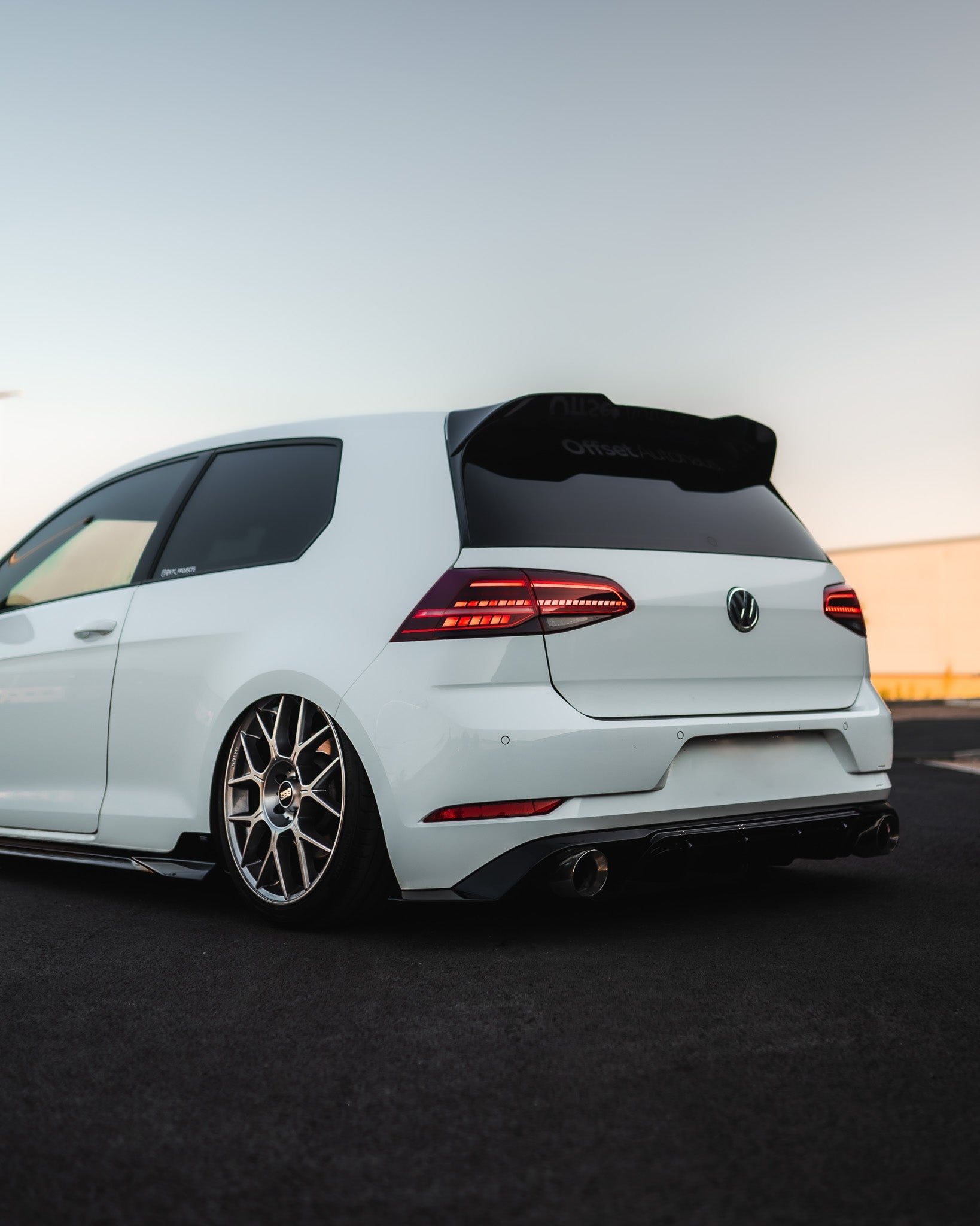 VW Golf GTI Mk7.5 EVO-1 Gloss Black Rear Diffuser by ZAERO (2017-2020)