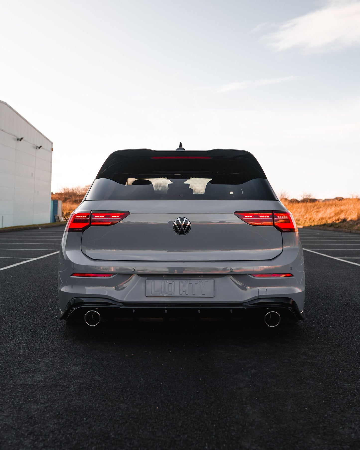 VW Golf GTI Mk8 EVO-1 Gloss Black Rear Diffuser by ZAERO (2020+)