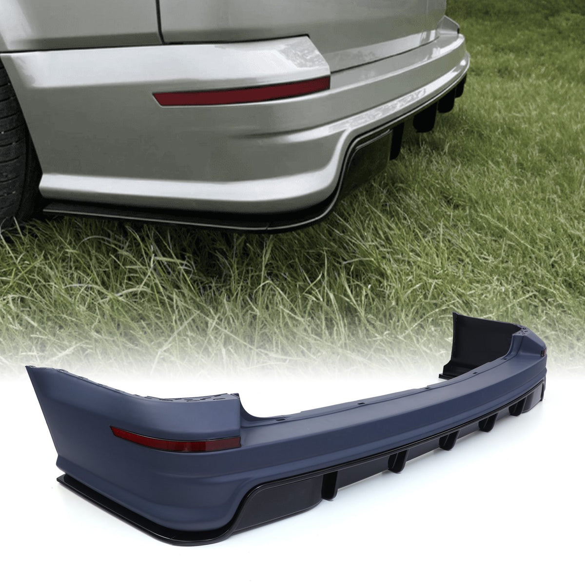 Rear Bumper &amp; Gloss Black Diffuser Kit for VW Transporter T6 2015-2019