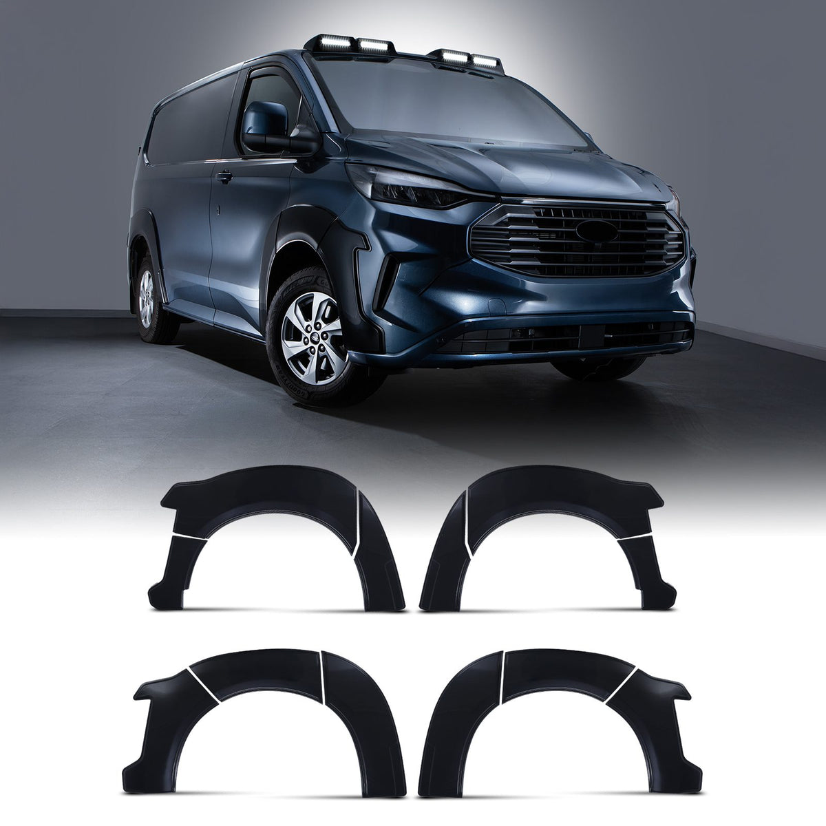 Gloss Black Wheel Arches for Ford Transit Custom MK2 SWB 23+