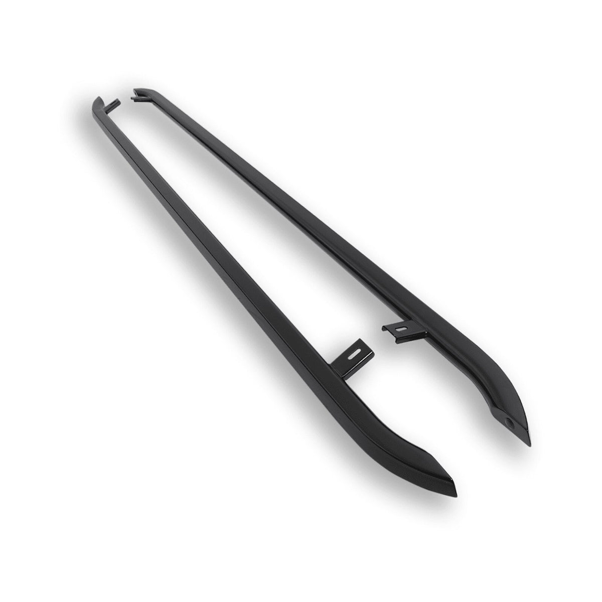 Gloss Black Trapezoid Side Bars for VW Transporter T5 &amp; T6 SWB 03+