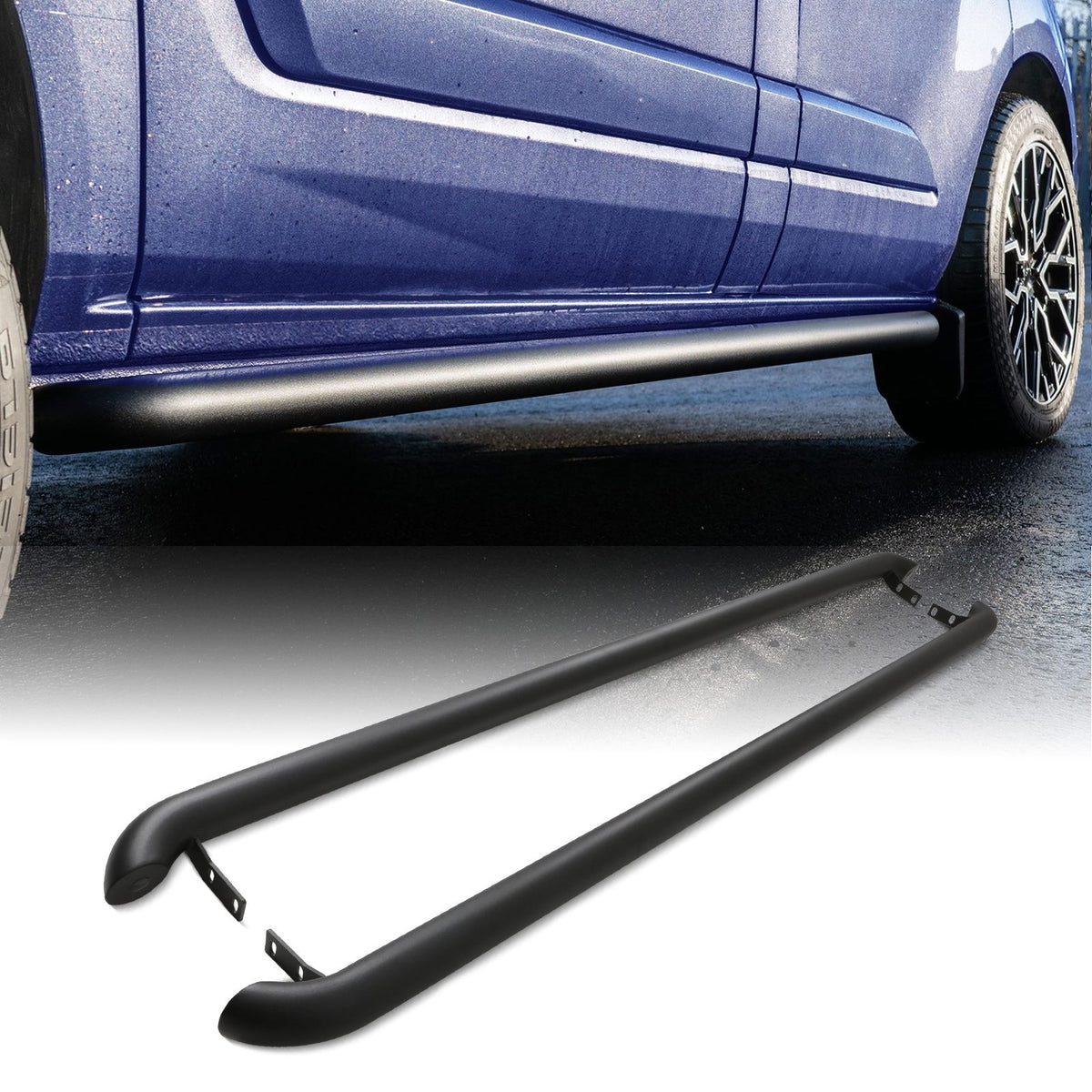Matte Black 2.4" Side Bars for Ford Transit Custom LWB 2013+