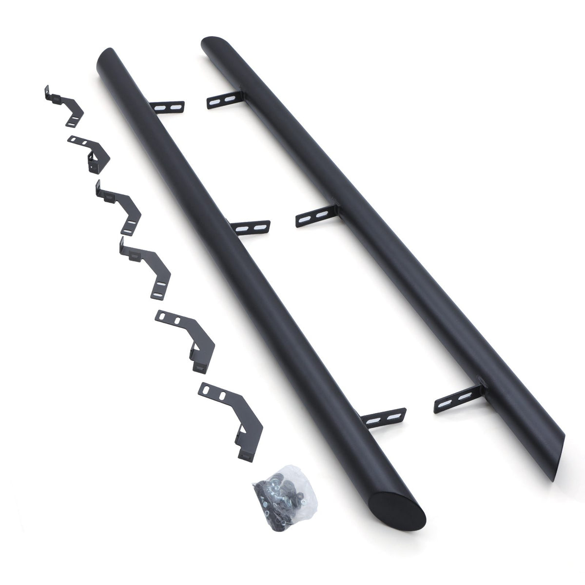 Matte Black 3" Side Bars for Mitsubishi L200 Series 5 &amp; 6 Double Cab 15-23