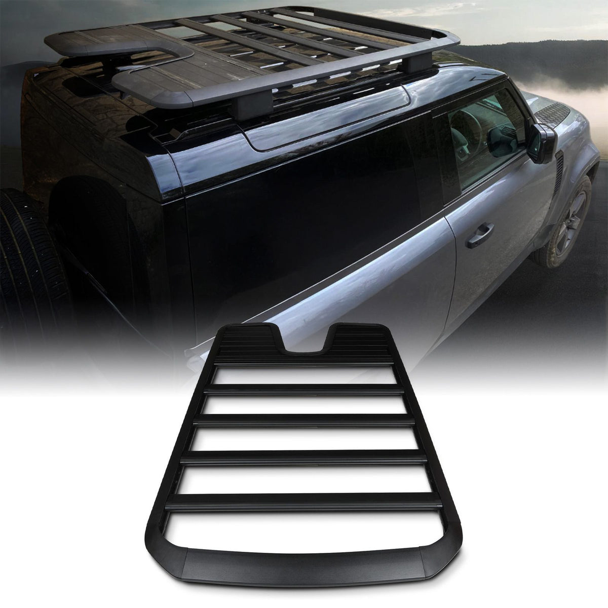Black Expedition Roof Rack for Land Rover Defender 90 L663 2020+