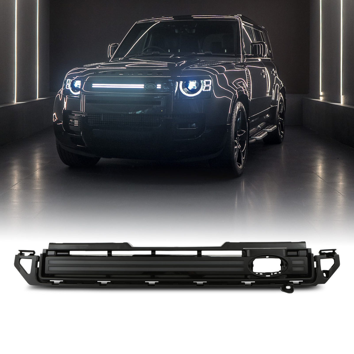 Gloss Black Grille With LED Lights for Land Rover Defender L663 2020+