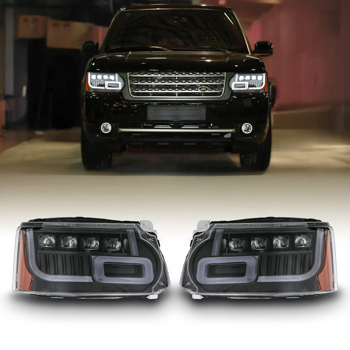 Front LED Headlights for Range Rover Vogue L322 10-12