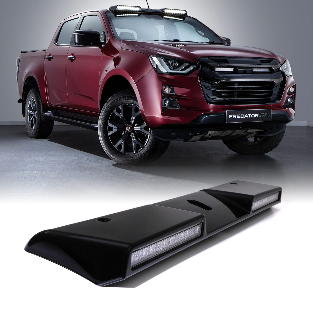 Gloss Black Twin Pod Roof Mounted LED Lights for Isuzu D-Max MK3 RG 2021+