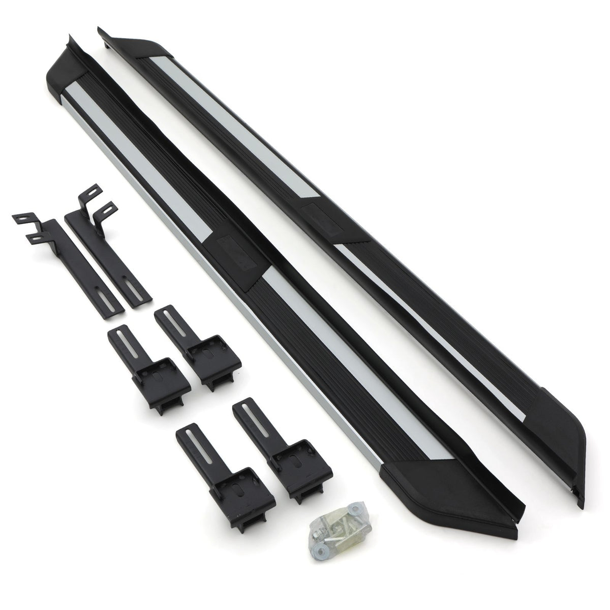 Black &amp; Silver Side Steps for VW T-Roc MK1 2017-2025