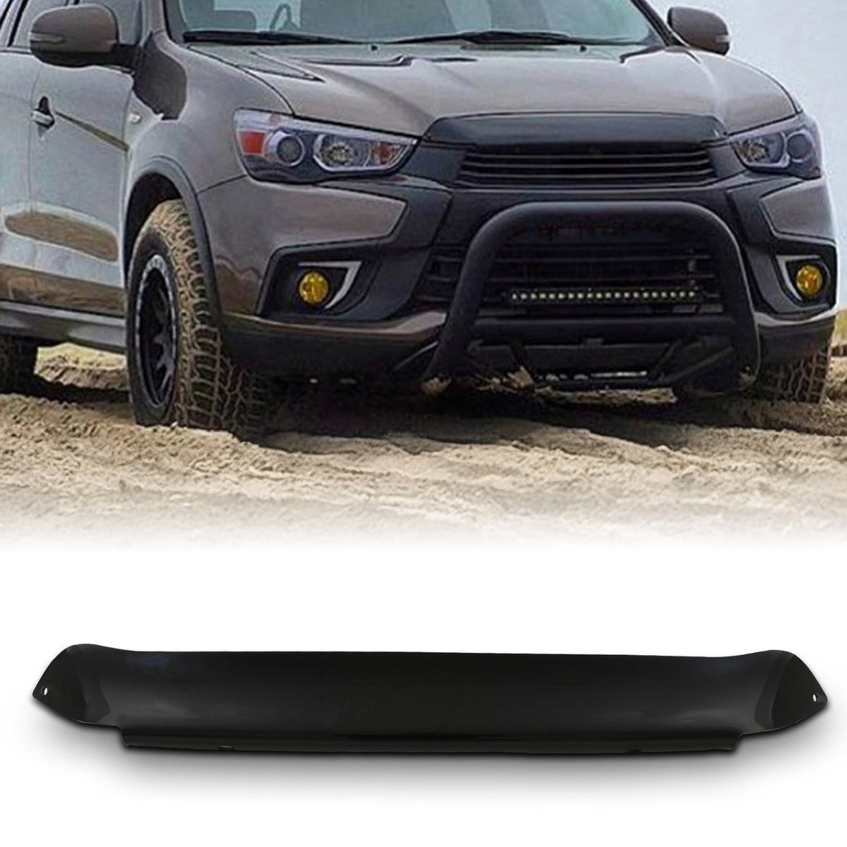 Black Bonnet Guard Protector for Mitsubishi ASX MK1 16-19