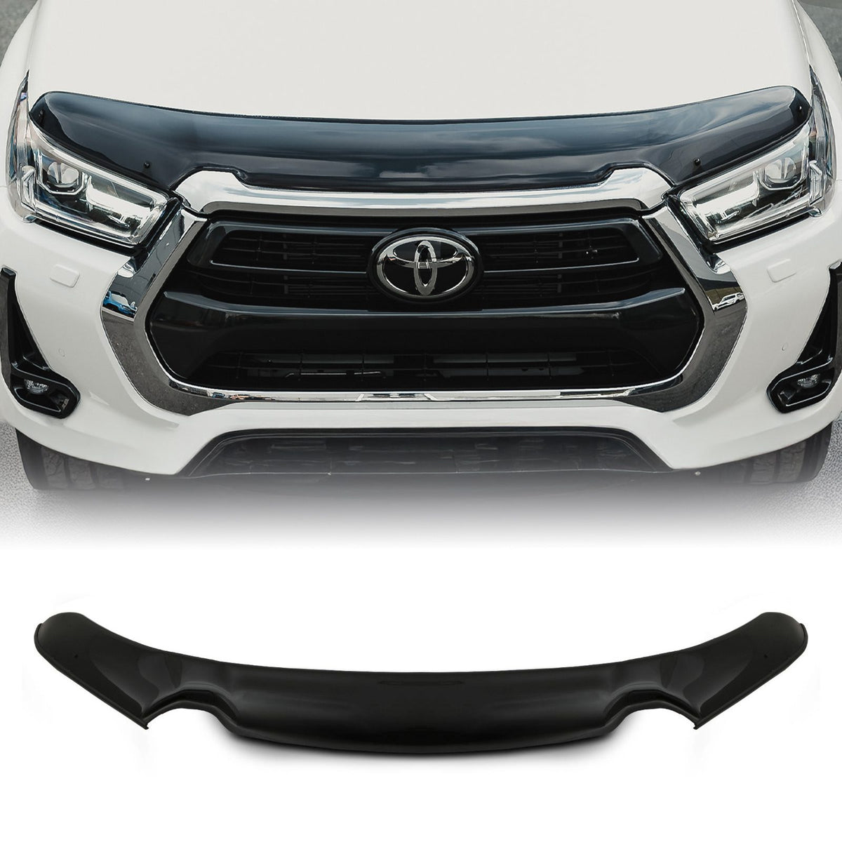 Black Bonnet Guard Cover for Toyota Hilux Revo 2020+