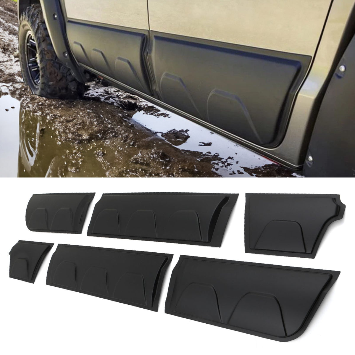 6pc Matte Black Body Cladding Kit for Volkswagen VW Amarok 10-20