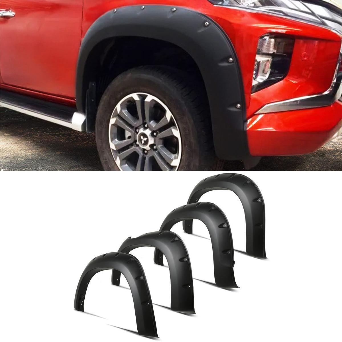 Matte Black Wheel Arches for Mitsubishi L200 Triton 19-23