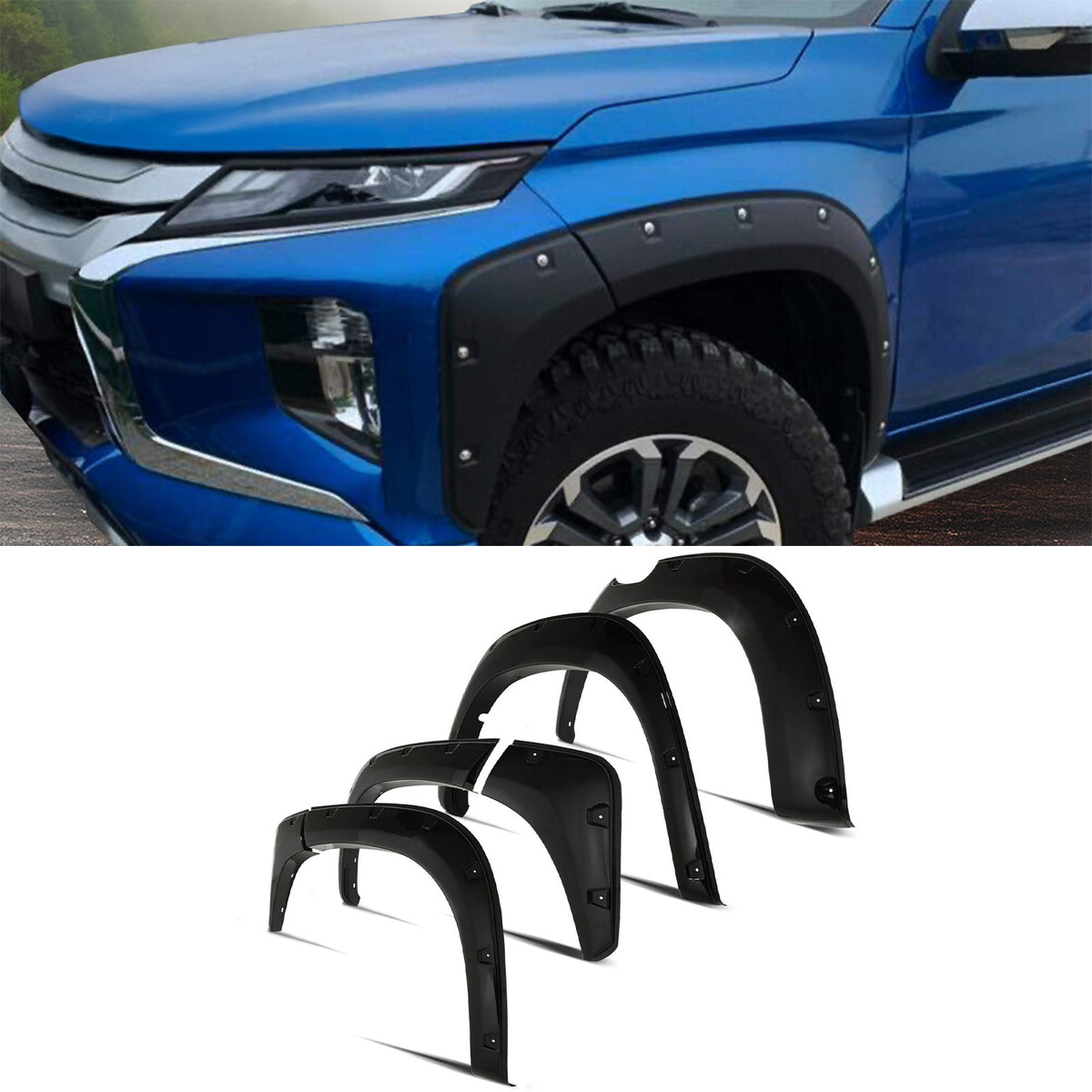 Gloss Black Wheel Arches for Mitsubishi L200 Triton 19-23