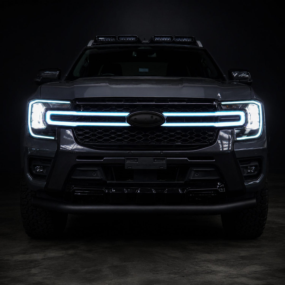 Gloss Black Dynamic LED DRL Grille for Ford Ranger T9 Wildtrak 2023+