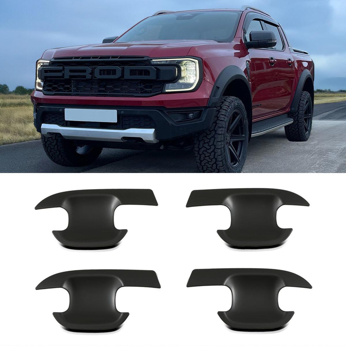 Matte Black Door Handle Inserts for Ford Ranger T9 2023+